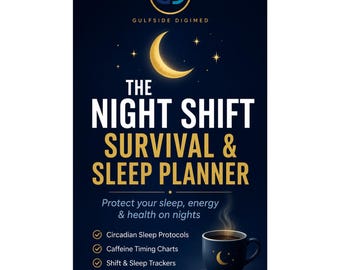 Night Shift Nurse Sleep Planner | RN-Written Shift Work Survival Guide, Caffeine Cutoff Chart & Sleep Tracker | Printable PDF