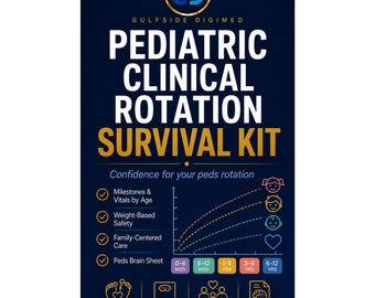 Pediatrics Clinical Rotation Survival Kit | Nursing Student Guide to Peds, Growth and Development, Weight-Based Safety, PAT | PDF