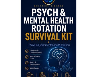 Psych and Mental Health Clinical Rotation Survival Kit | Student Guide to Therapeutic Communication, the MSE and Safety | PDF