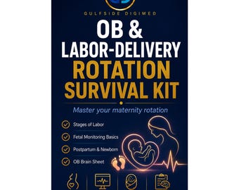 OB Labor and Delivery Clinical Rotation Survival Kit | Nursing Student Guide to L&D, Fetal Monitoring and Postpartum | PDF