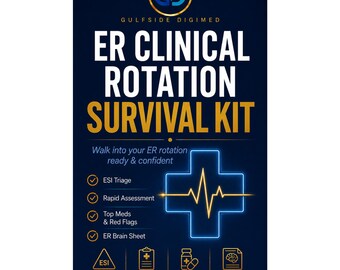 ER Clinical Rotation Survival Kit | Nursing Student Guide to the Emergency Department | ESI Triage, Brain Sheet, Meds & Red Flags
