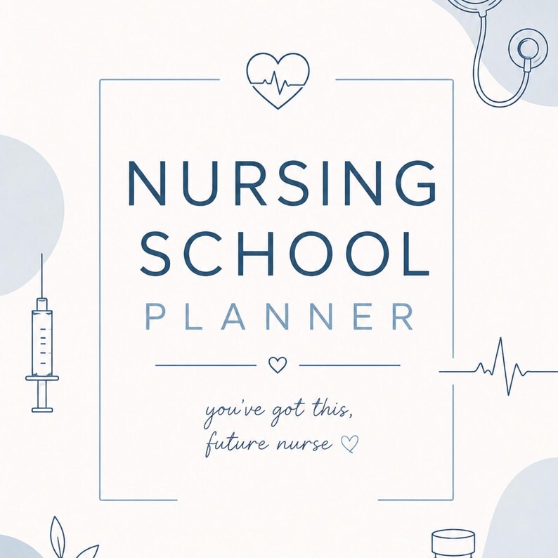 Planificador para la Escuela de Enfermería - Incluye 3 estilos de portada, Planificador de estudio y organizador clínico para estudiantes de enfermería, Descarga digital imprimible imagen 3