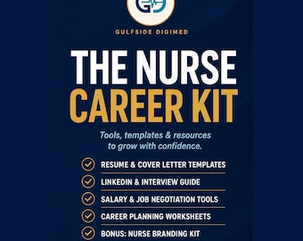 Nurse Career Kit | Resume Cover Letter Templates Interview Guide Salary Negotiation | New Grad RN | Instant PDF Download