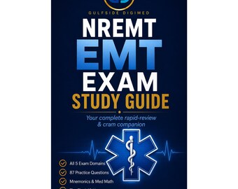 NREMT EMT Exam Study Guide 2026 | Complete Review, 87 Practice Questions with Rationales, Flashcards | Basic Test Prep | Digital Download
