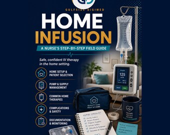 Home Infusion Nurse Field Guide | Safe IV Therapy at Home Pumps Central Lines Sterile Technique | Instant PDF Download