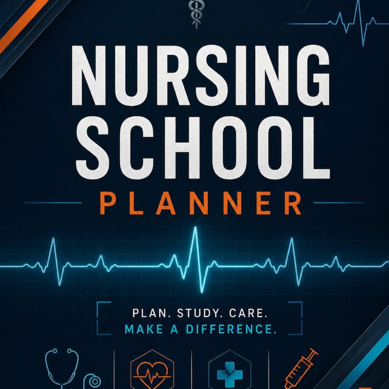 Nursing School Planner Men's Edition, Male Nurse Study Planner & Clinical Organizer, Printable Digital Download for Nursing Students image 1