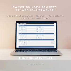 Owner Builder Tracker | Australian Construction | Excel Template | Budget, Permits, Consultants & Milestones