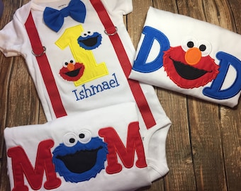 Elmo 1st And 2nd Birthday Shirt For Girls Elmo 1st Birthday Shirt