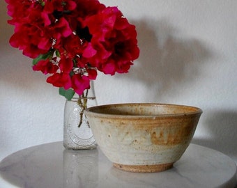 Vintage Studio Pottery Speckled Glaze Stoneware Bowl, Mid Century Modern Bowl