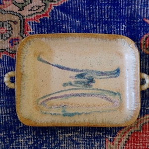 Studio Pottery Art Platter, Platter with Handles, Serving Dish