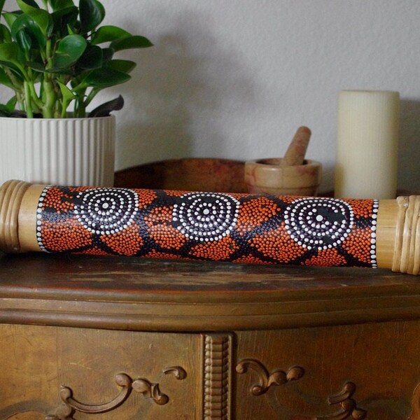 Vintage African Rain Stick, Tribal Rainstick, Music Shaker, Folk Art Musical Percussion Instrument, Indigenous Rattle