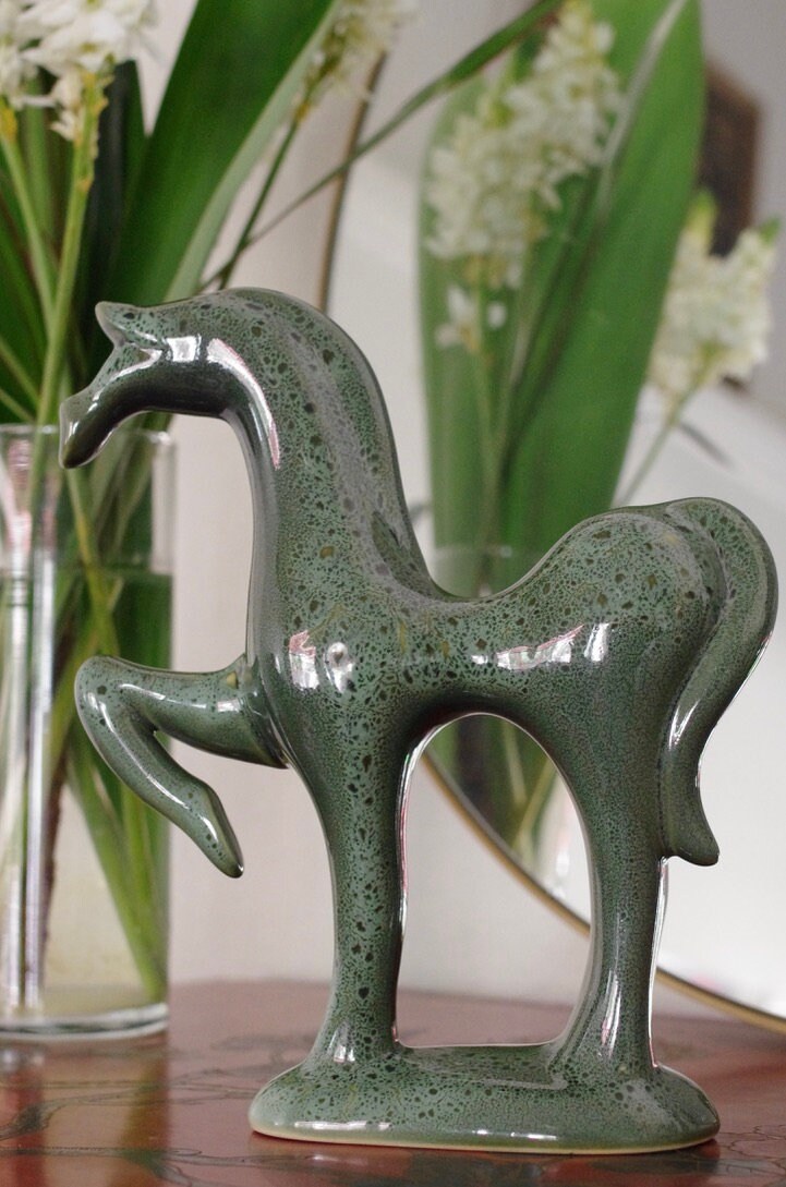 Green Horse Statue Horse Figurine Spartan Horse Greek Etsy