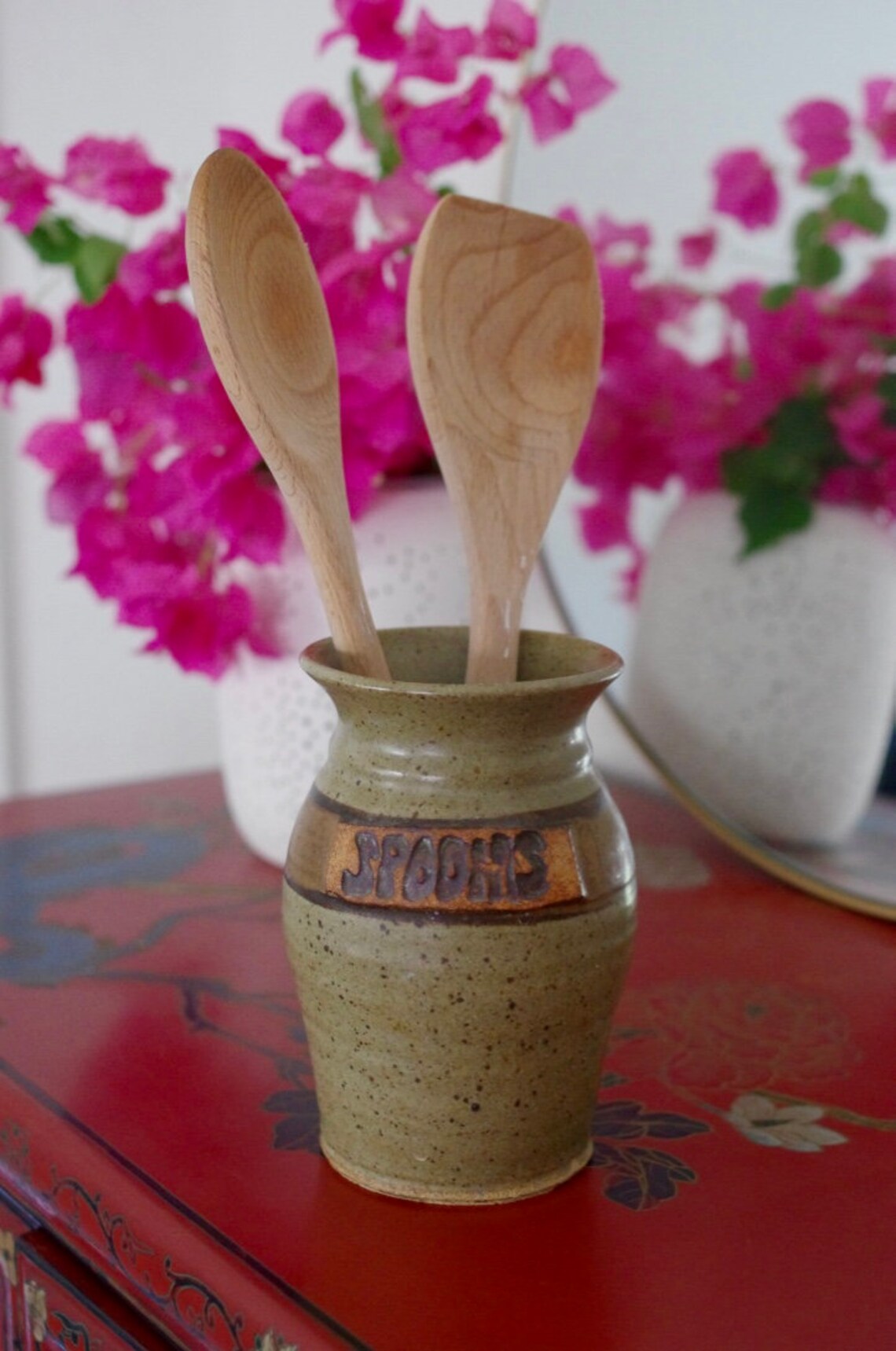 Vintage Kitchen Utensil Container Ceramic Utensil Holder | Etsy