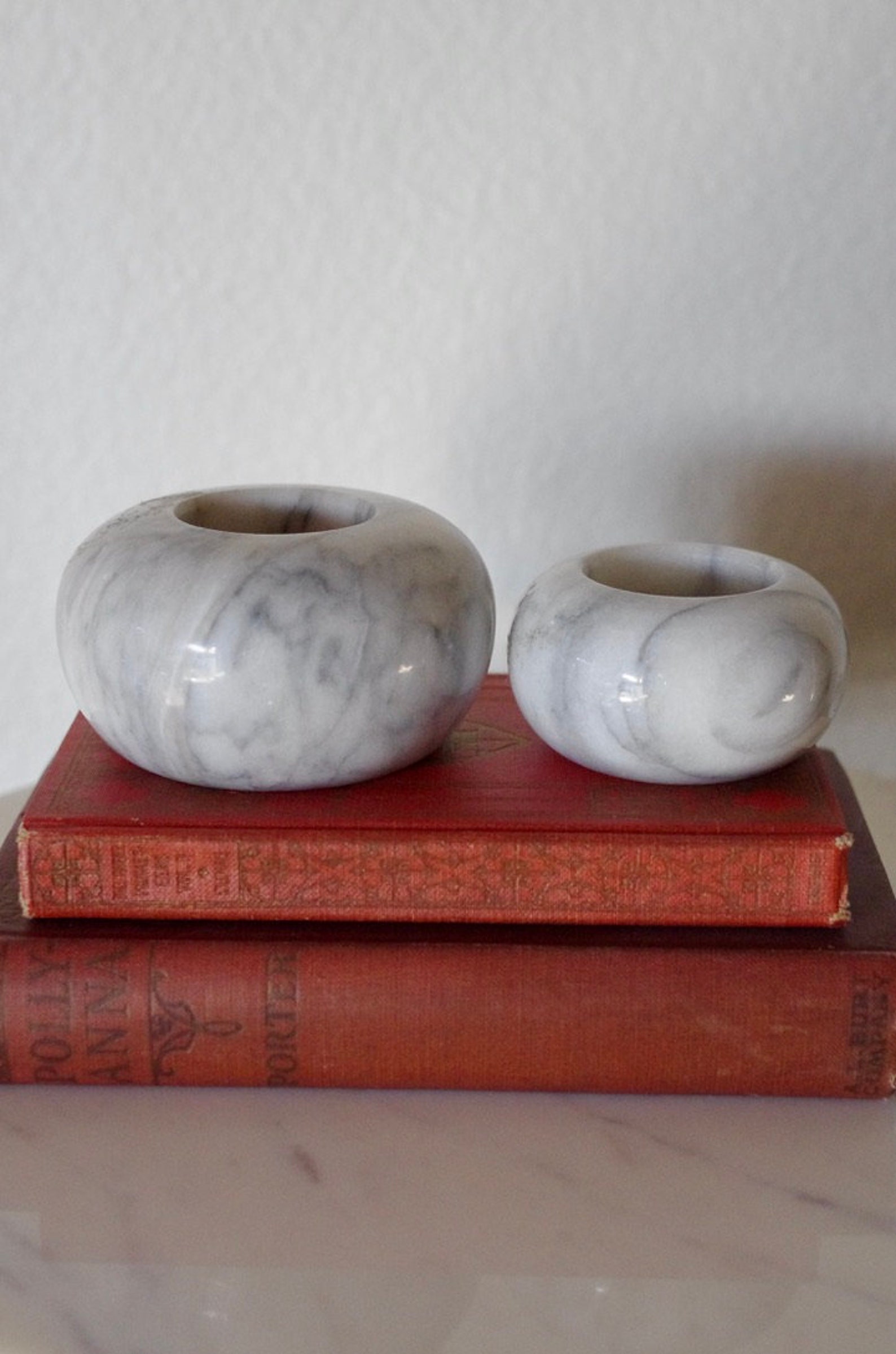 White Marble Votive Candle Holders Tea Light Stone Candle Etsy