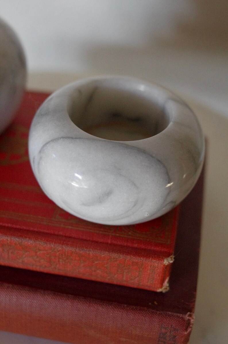 White Marble Votive Candle Holders Tea Light Stone Candle Etsy