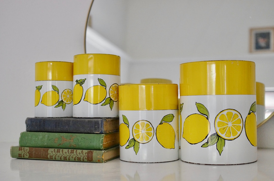 Vintage Lemon Canister Set, Lemon Storage Containers Etsy