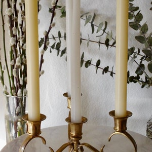 Vintage Brass Candelabra, Brass Candle Holder, 4 Candlestick Holder Centerpiece image 3