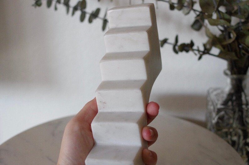 White Marble Stair Bookends Marble Staircase Decor Marble Etsy