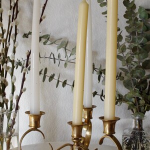 Vintage Brass Candelabra, Brass Candle Holder, 4 Candlestick Holder Centerpiece image 4