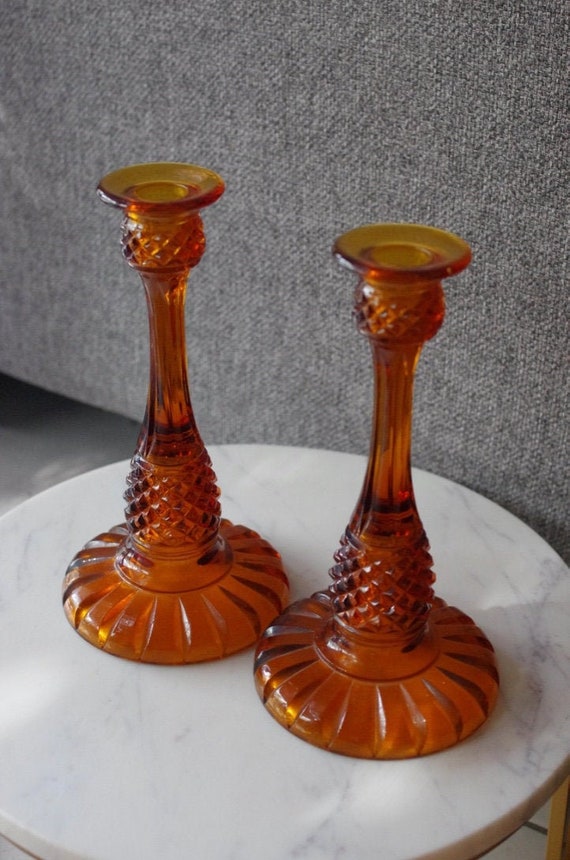 Home Décor Home & Living Glass Candle Holders Pair Of Candle Holders