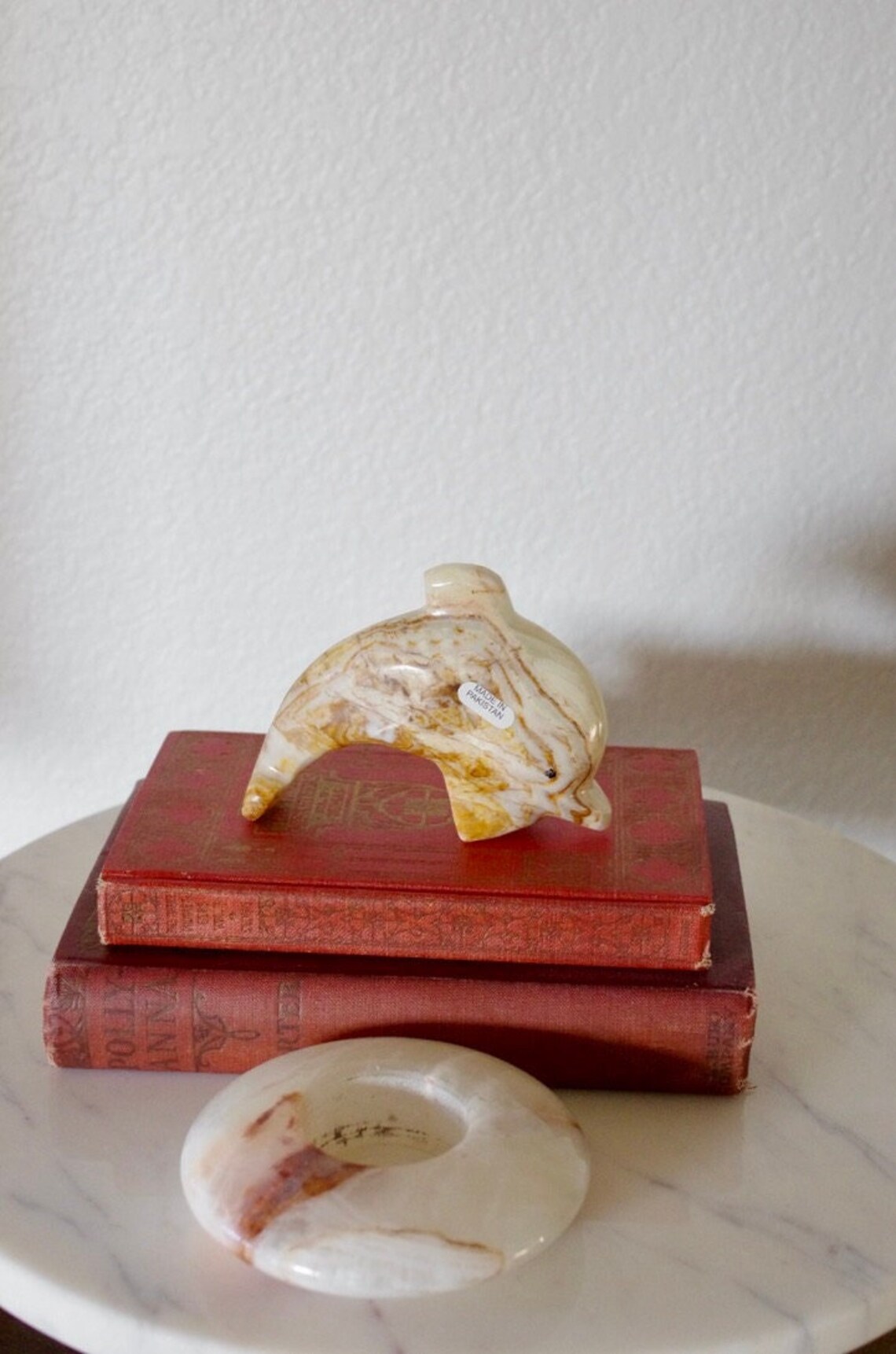 Onyx Dolphin and Votive Candle Holder Stone Dolphin Figurine Etsy