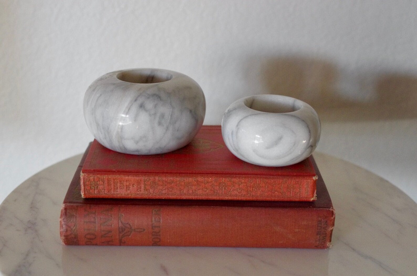 White Marble Votive Candle Holders Tea Light Stone Candle Etsy