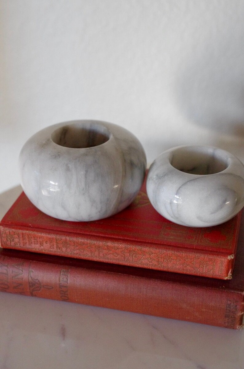 White Marble Votive Candle Holders Tea Light Stone Candle Etsy