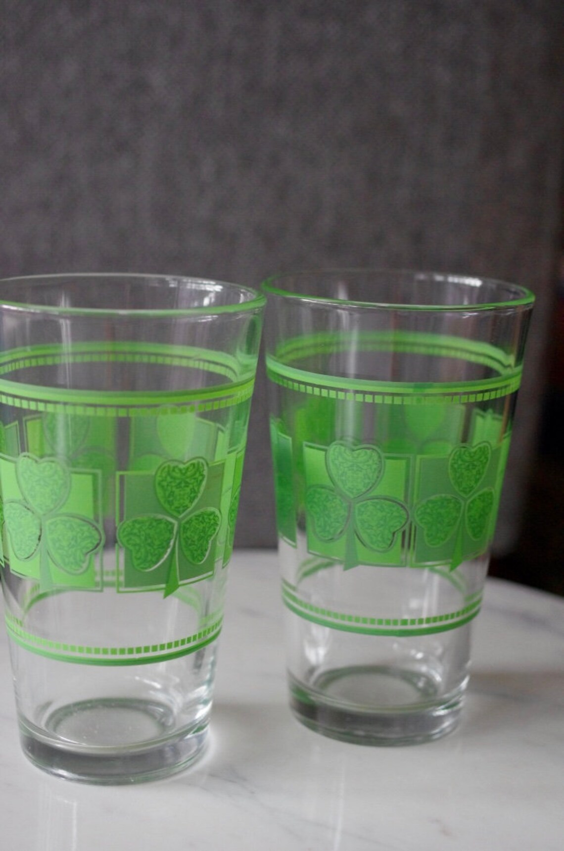 Vintage Libbey Shamrock Glasses St Patricks St Paddys Etsy