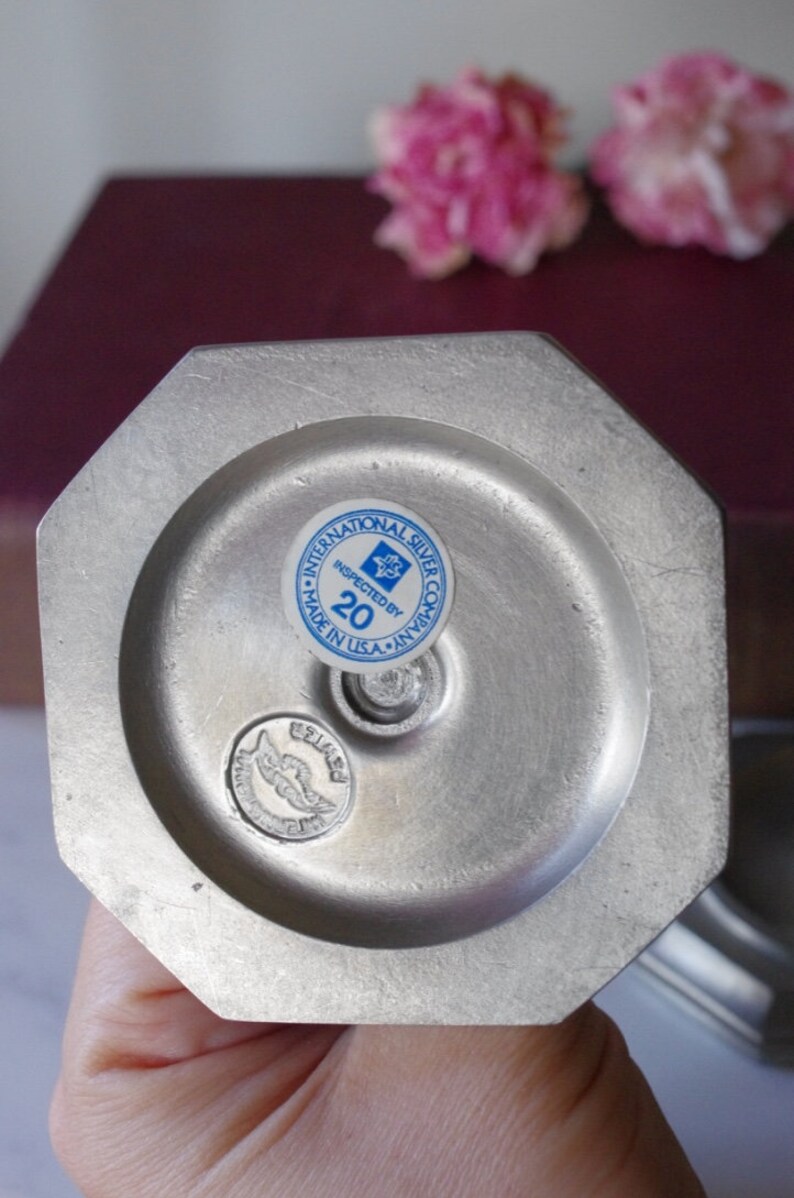 Pair of Vintage Pewter Skinny Candlestick Holders Thin Candle Etsy