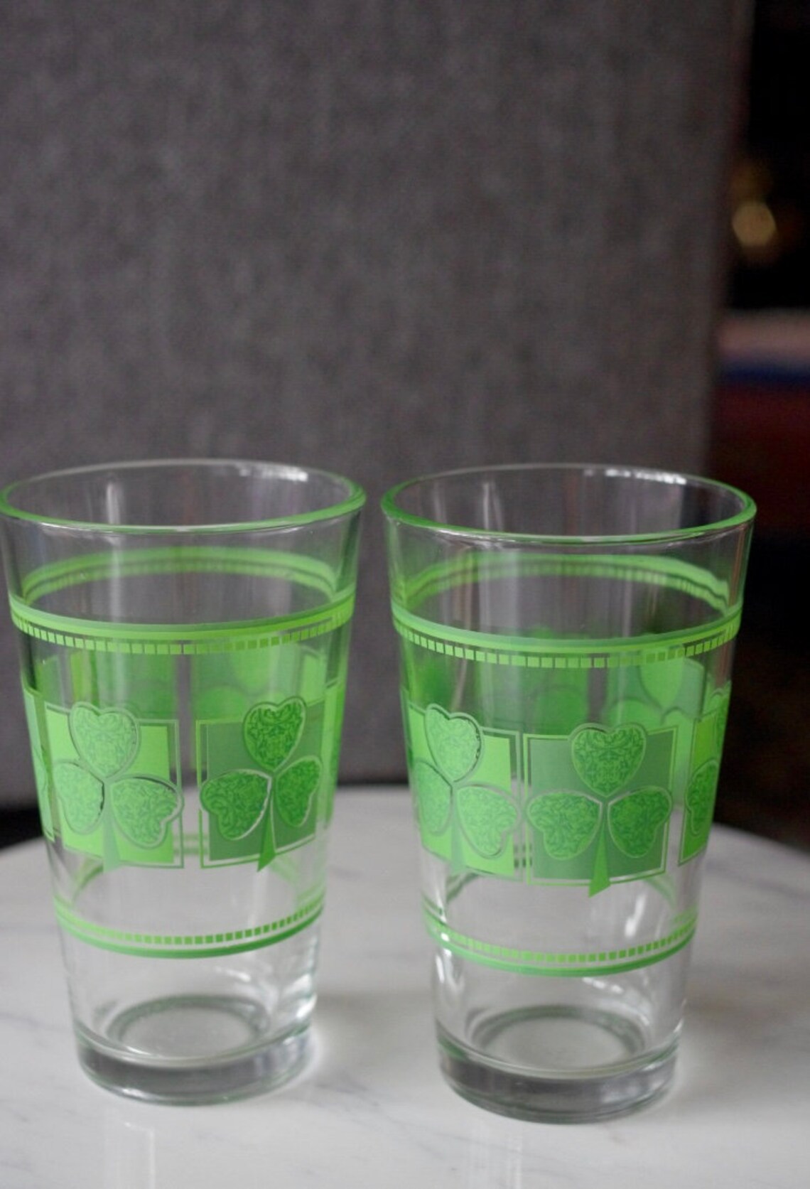 Vintage Libbey Shamrock Glasses St Patricks St Paddys Etsy