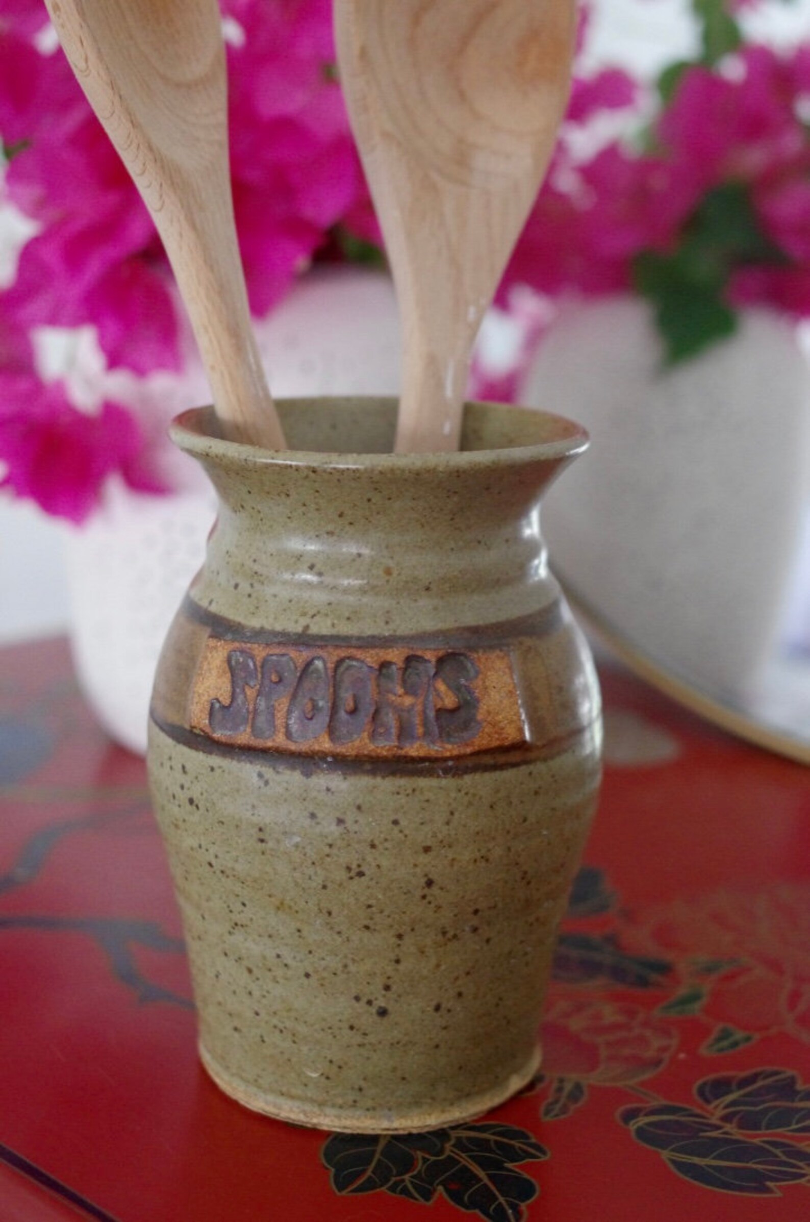 Vintage Kitchen Utensil Container Ceramic Utensil Holder - Etsy