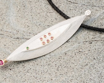 OOAK Modern Pendant-Ethnic Silver Necklace-African Inspired Pendant- Statement Silver Pendant-Designer Ethnic Necklace