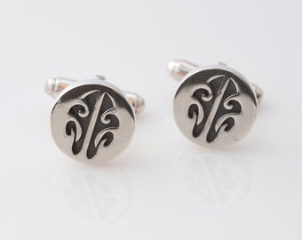 HONU Modern Tribal Cufflinks. Sterling Silver WITHOUT gemstones