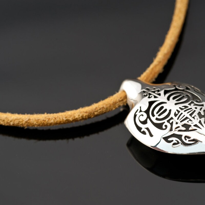 Inoki - Pendentif avec chaîne Rhodium Tribal