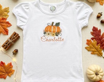Customized Pumpkin embroidered Applique. Pumpkin Patch outfit