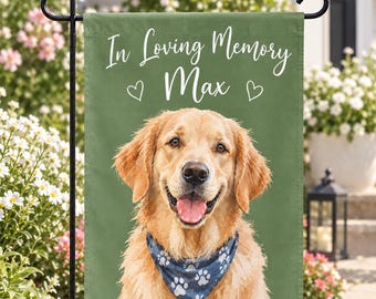 Personalized Pet Garden Flag Custom Pet Portrait Flag, Custom Text Garden Flag Watercolor Pet Flag, Personalized Yard Flag Front Porch Decor