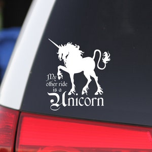Vinyl Sticker, Unicorn Sticker, Unicorn Decal, Unicorn, Car Sticker, Car Decal, Laptop Sticker, Whimsical Sticker, Gift for Her image 1