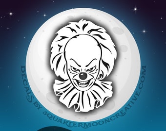 Horror Decor, IT Clown, Halloween Decorationation, Pennywise, Horror Decal, Clown, Pennywise Sticker, Scary Clown, Pennywise Tim Curry