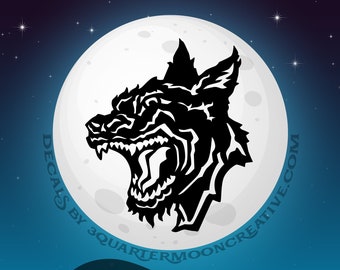 Vinyl The Howling Werewolf Halloween / Sci Fi Horror DECAL / STICKER, Halloween Decorationation