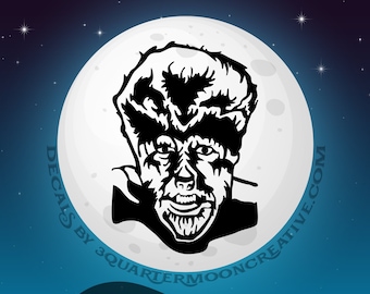 Wolfman, Wolfman Decal, Monster Sticker, Car Sticker, Laptop Sticker, Vinyl Decal, Halloween Decorationation