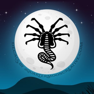 Alien Sticker, FaceHugger Halloween Decoration, Science Fiction, Horror Decal, XenoMorph, HR Giger, Halloween Decorationation