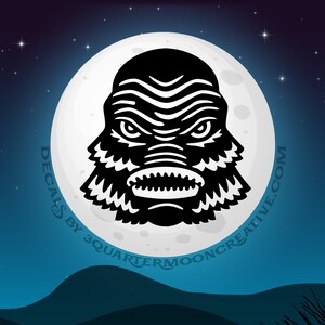 Vinyl Creature From the Black Lagoon Halloween / Sci Fi Horror DECAL / STICKER, Halloween Decorationation image 1