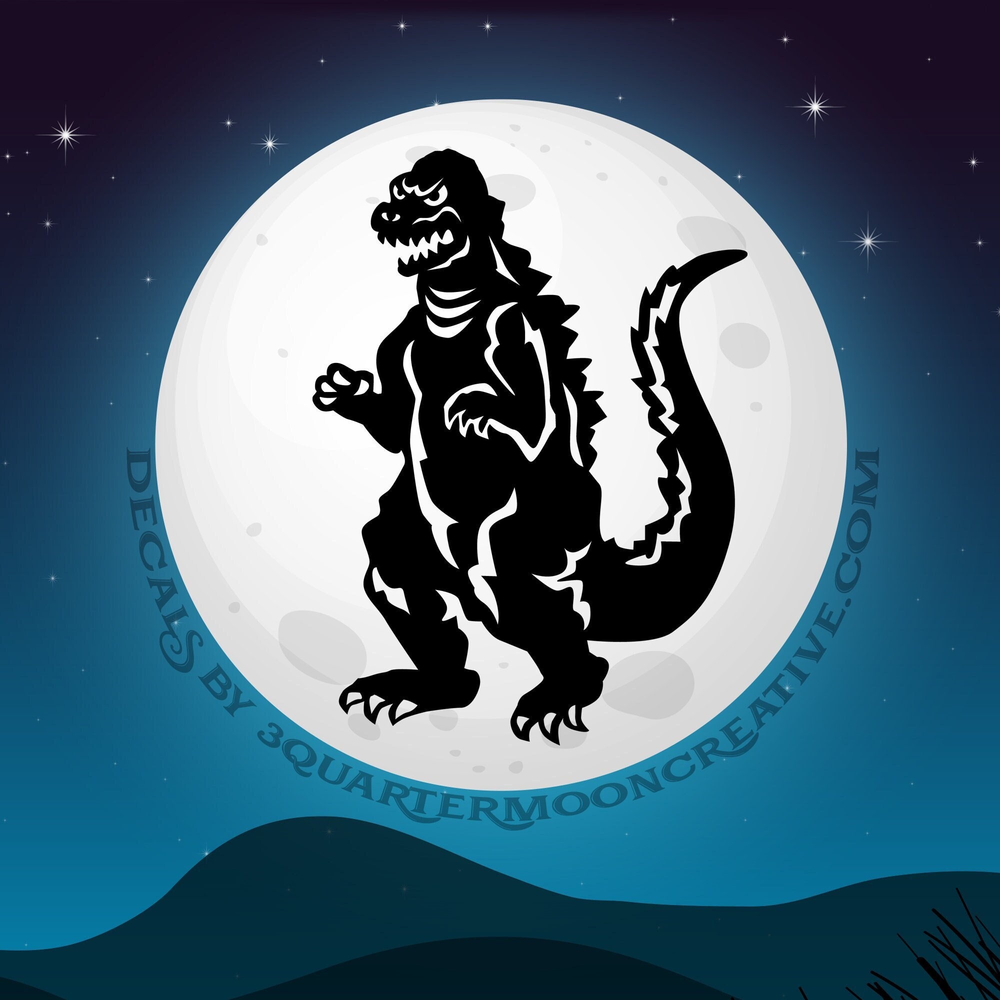 Summer Godzilla Sticker – Bear & Ink