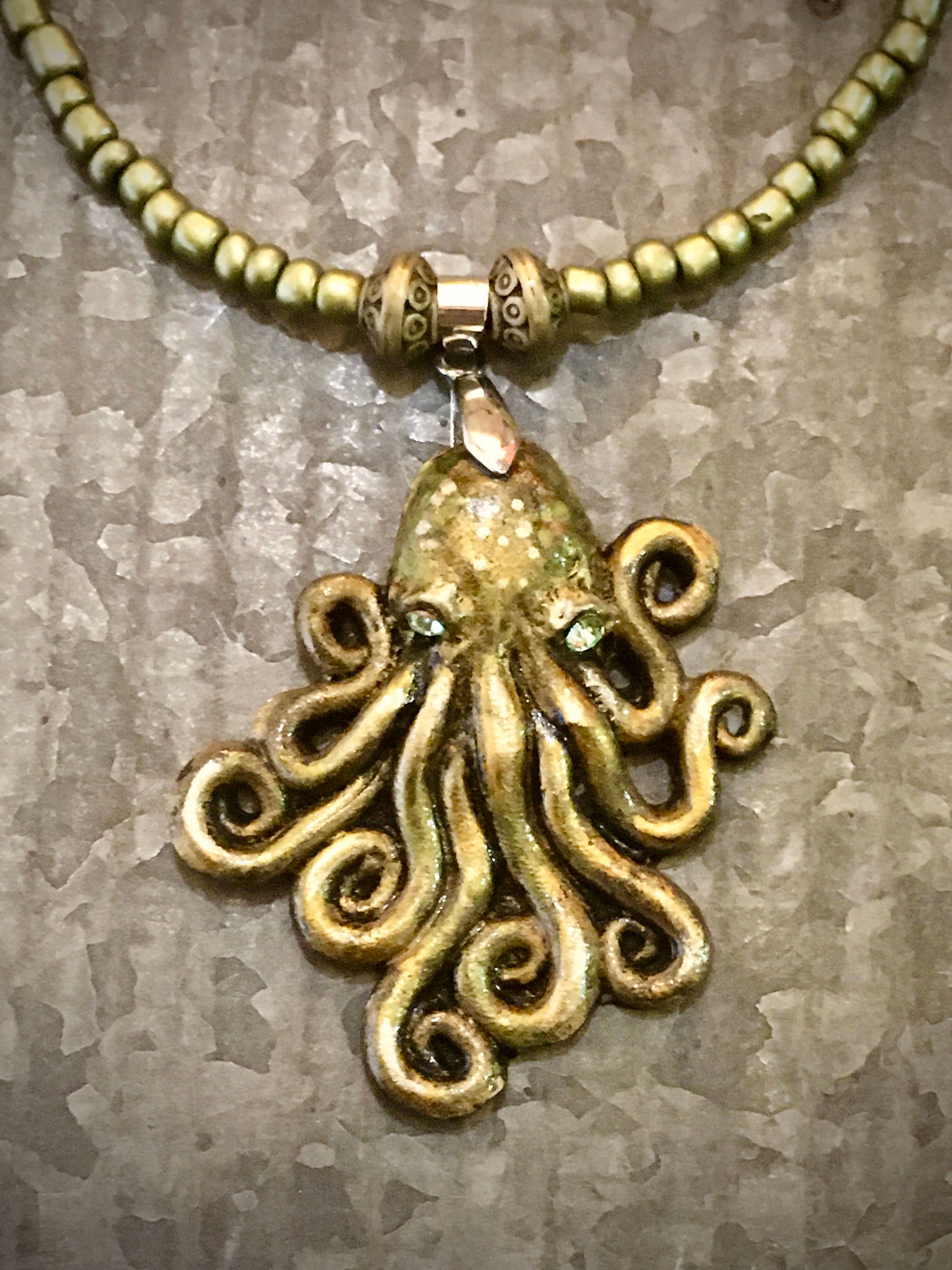 Octopus Necklace, Tentacles, Octopus Pendant, Resin Necklace, Handmade