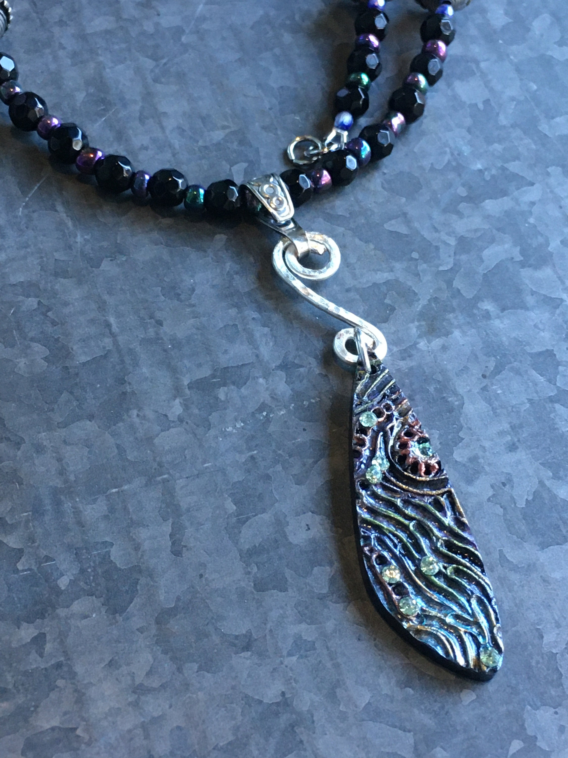 Acrylic Necklace, Statement Necklace, Wearable Art, Pendant Necklace