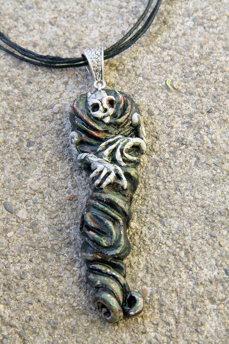 Scary Necklace, Skeleton Necklace, Skeleton Pendant, Halloween Necklace