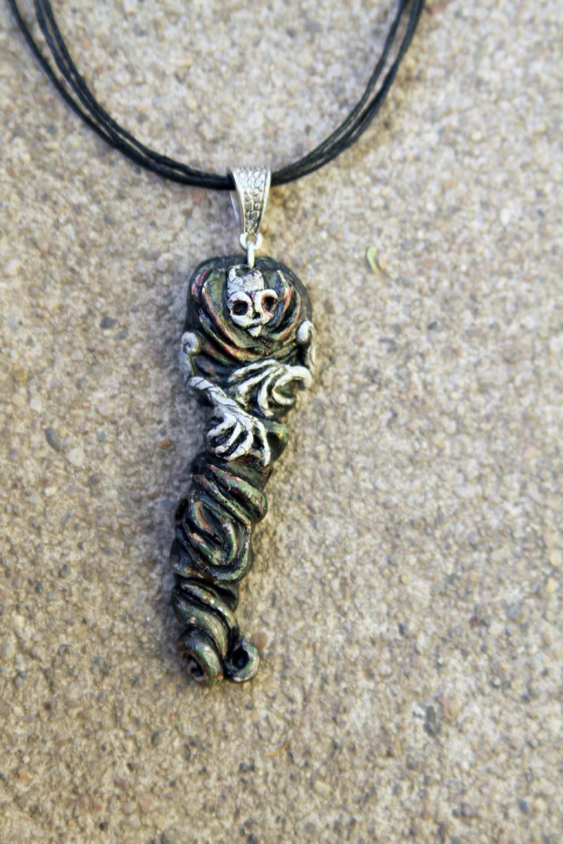 Scary Necklace, Skeleton Necklace, Skeleton Pendant, Halloween Necklace