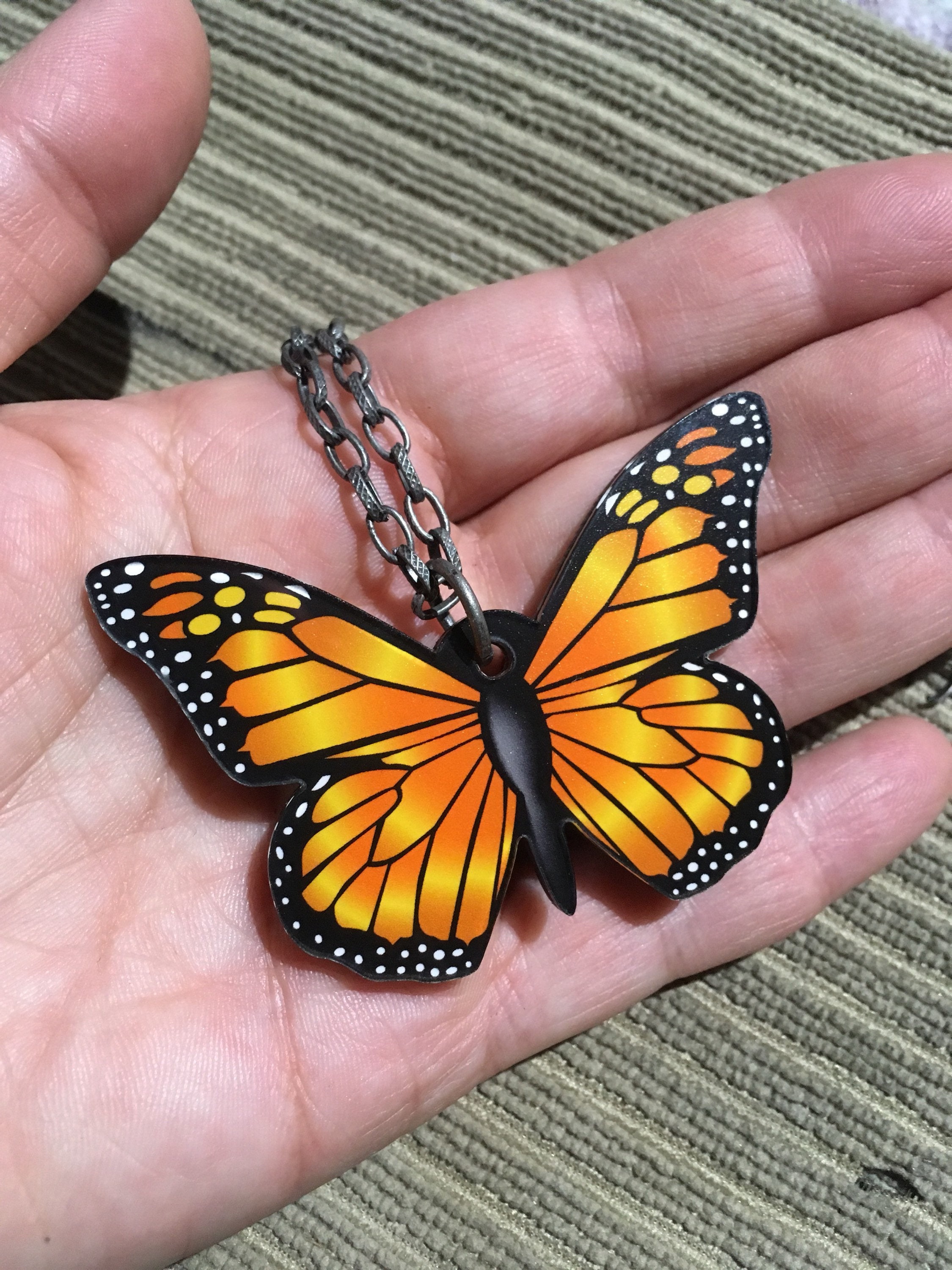 Butterfly Necklace, Butterfly Jewelry, Monarch Butterfly, Lasercut