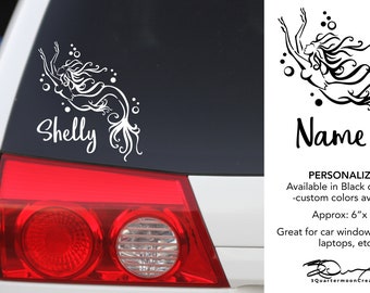 Car Decal for Window, Mermaid Decal, Swimming Mermaid, For Your Car, For Your Laptop