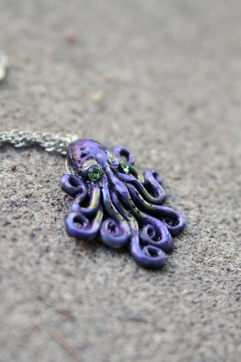 Octopus Necklace, Tentacles, Mermaid Pendant, Resin Necklace Octopus Necklace, Tentacles, Mermaid Pendant, Resin Necklace